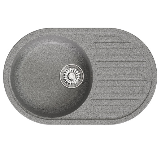 Мойка MIXLINE ML-GM16 овальная с крылом  темно-серая (309) 730*460*180мм NEW (551927)