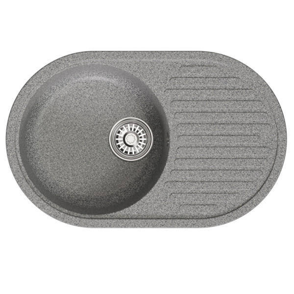 Мойка MIXLINE ML-GM16 овальная с крылом темно-серая (309) 730*460*180мм NEW (551927)