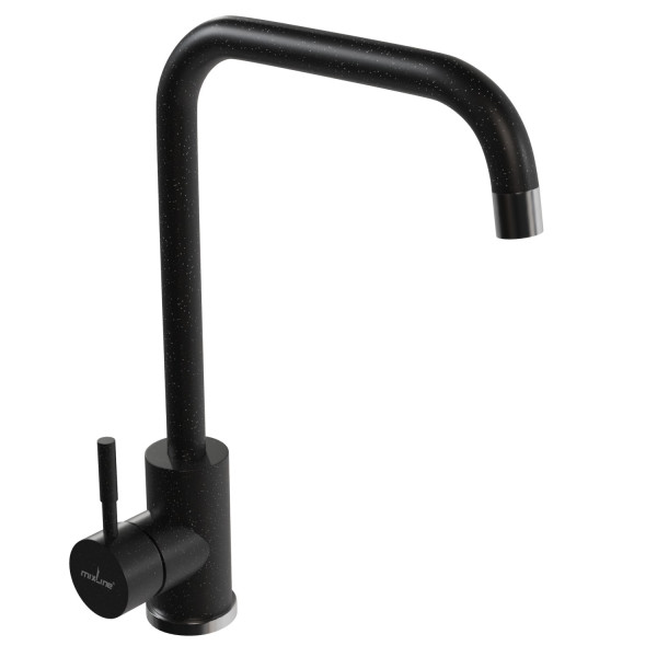 Смеситель для кухни MIXLINE ML-GS12 35к (308) черный высок. излив (550653)