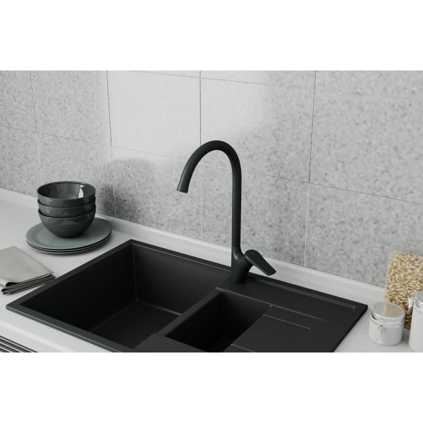 Смеситель для кухни RUSH Невис (Nevis) черный (NE1735-22Black)