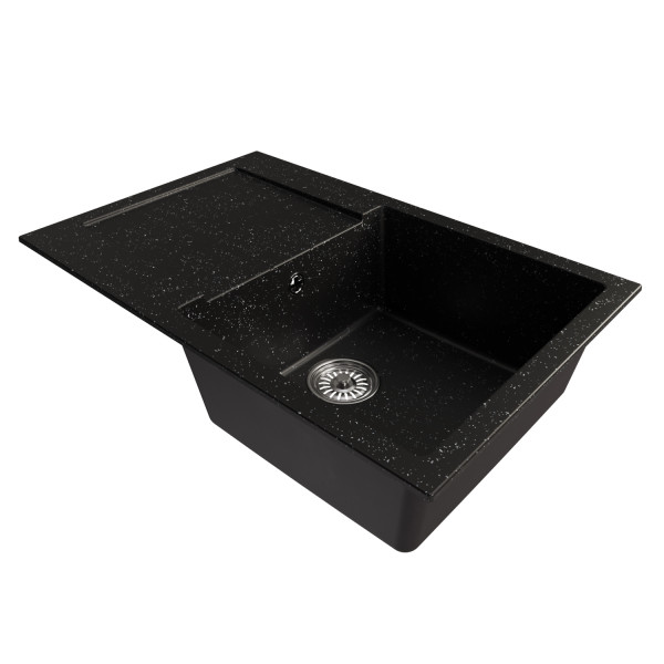 Мойка MIXLINE ML-GM31 с крылом черная (308) 770*500*190мм NEW (552189)