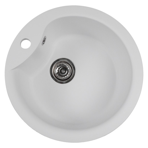Мойкa MIXLINE МЛ-ГМС101 (ML-GMS101) СТАНДАРТ круглая, белый (331), 480 мм (глуб. чаши 190) (558079)