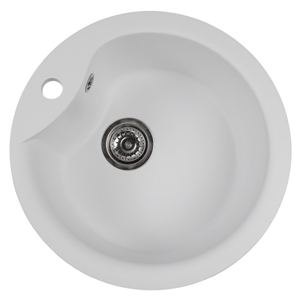 Мойкa MIXLINE МЛ-ГМС101 (ML-GMS101) СТАНДАРТ круглая, белый (331), 480 мм (глуб. чаши 190) (558079)
