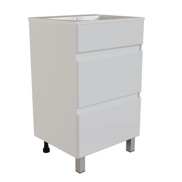 Тумба для ванной MIXLINE "БРИКС-50" 2 ящ. под раковину "Бриз 50" (арт.554744) (Sanita Luxe) (ПВХ)(поставляется в разобранном виде) (557489)