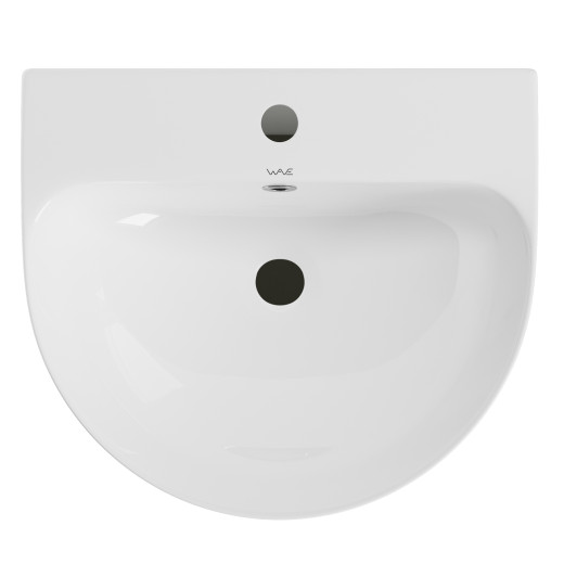Умывальник-моноблок WAVE РОЯЛЬ/ROYAL 480*420*835 ш*г*в, с хром переливом, белый, овал (557861)