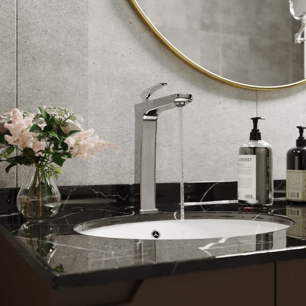 Смеситель для раковины 26k MIXLINE ML21-042 "Elegant" высокий излив (550739)