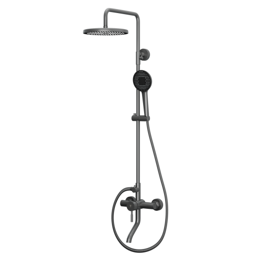 Душевая система с изливом RUSH Мелос (Melos) графит (SUS1101-40Grey)