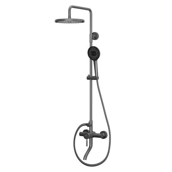 Душевая система с изливом RUSH Мелос (Melos) графит (SUS1101-40Grey)