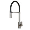 Смеситель для кухни 35k MIXLINE МЛНС-0402 (MLSS-0402) черный гибкий излив магнит, п/гайку САТИН (556020)