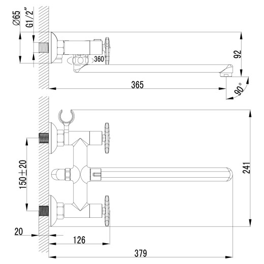 Смеситель для ванны Lemark Plus Spirit (LM1951C)