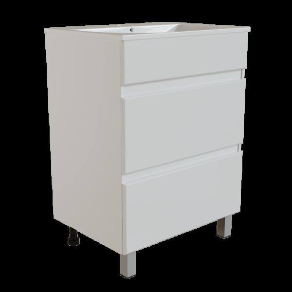 Тумба для ванной MIXLINE "БРИКС-60" 2 ящика под раковину "Breeze 60" мебельный (Sanita Luxe) (ПВХ) (555634)