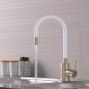 Смеситель для кухни 35k MIXLINE MLSS-0325 БЕЛЫЙ гибкий силиконовый излив (542379)