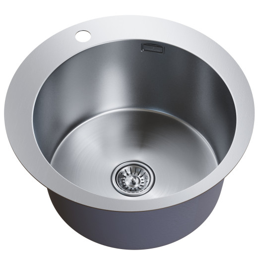 Мойка MIXLINE PRO настол.монтаж D50 (3,0) вып 3 1/2 круглая 20см с сифоном (сатин) (554768)