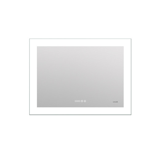Зеркало Cersanit  LED 060 design pro 80x60 с подсветкой часы с антизапотеванием прямоугольное (KN-LU