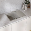 Мойкa MIXLINE МЛ-ГМУ06 (ML-GMU06) УЛЬТРА с крылом, серый камень, 600*420 мм (глуб. чаши 170) (556730)