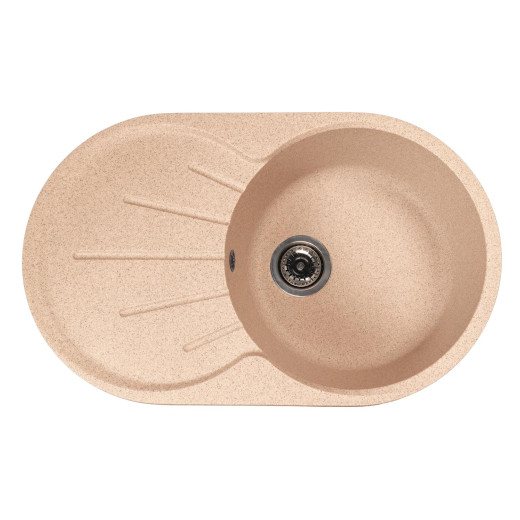 Мойка MIXLINE МЛ-ГМС105 (ML-GMS105) СТАНДАРТ овальная с крылом, песочный (302), 740*460*190мм (558123)