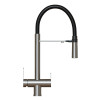 Смеситель для кухни 35k MIXLINE МЛНС-0401/MLSS-0401 ЧЕРНЫЙ гиб.из.магнит,под.к фильтру,п/гайку САТИН (556013)