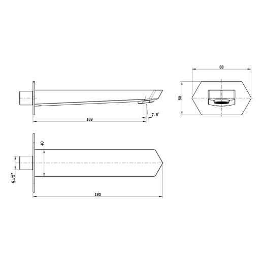 Излив для ванны Lemark встраиваемый (LM3981C )