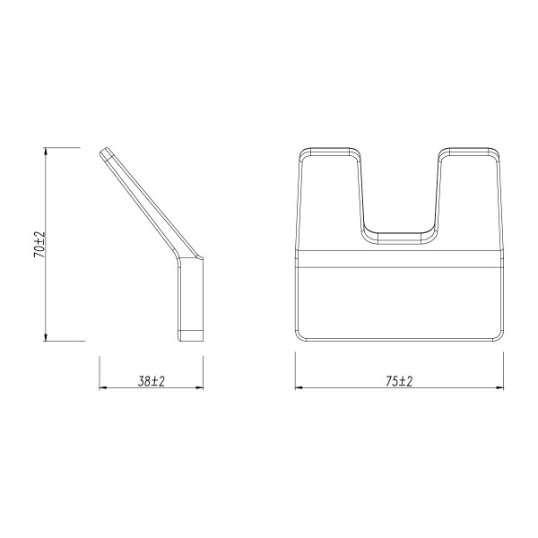 Крючок двойной Lemark SMOOTH LINE для полотенец и халатов, графит (9716006)