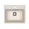 Мойкa MIXLINE МЛ-ГМУ03 (ML-GMU03) УЛЬТРА прямоугольная, белый камень, 490*420 мм (глуб. чаши 170) (556717)