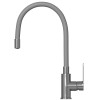 Смеситель для кухни 35к MIXLINE ML35-093 "Kitchen Line" гибкий излив, б/отв, боковая, серый (553226)