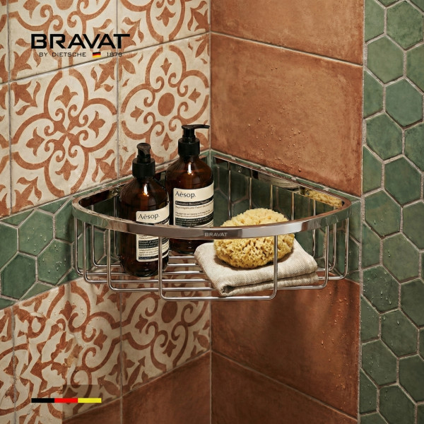 Полка угловая для ванной комнаты BRAVAT (D71005CP-SW)