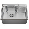 Мойка настол.монтаж MIXLINE ПРО 60х45 (1,0) вып 3 1/2" с ФАСКОЙ 21,5см с сиф.(сатин дек)+доз+кол+корз (558469)