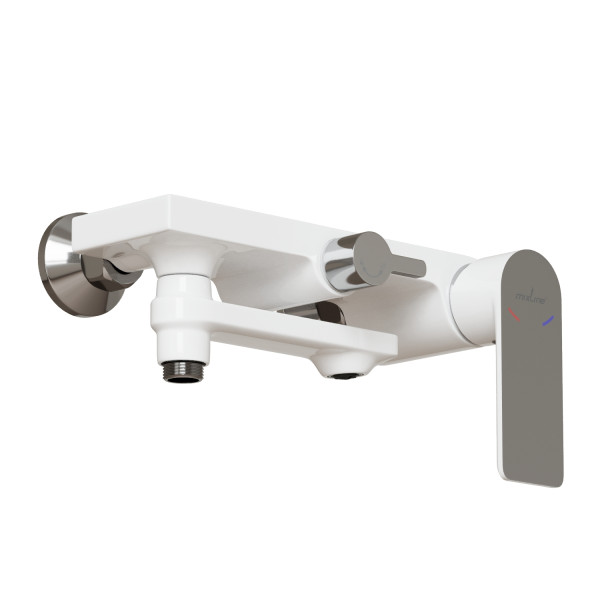 Душевая система MIXLINE ML33-06 "City White" (смеситель 35К с изл+лейка 3поз.+душ.шланг+тропич.душ.) (553216)