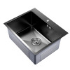 Кухонная мойка 53х43 вып 3 1/2 MIXLINE PRO 22см с сифоном черный графит НАНО (552935)