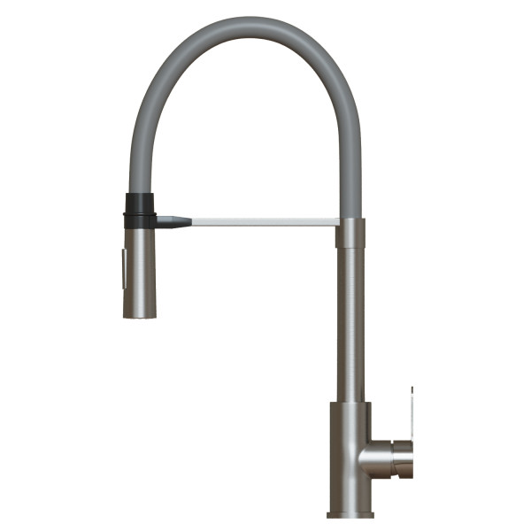 Смеситель для кухни 35k MIXLINE МЛНС-0402 (MLSS-0402) серый гибкий излив магнит, п/гайку САТИН (556018)