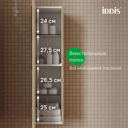 Пенал подвесной IDDIS Билд (Bild) 2.0, 30 см, светлый дуб (BIL30V1i97)