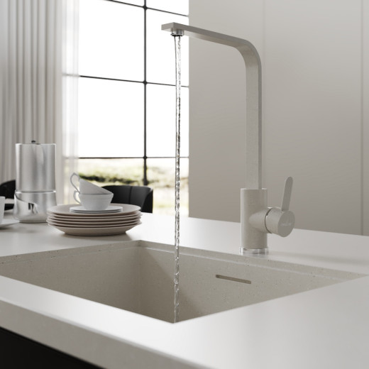 Смеситель для кухни MIXLINE ML-GS14 35к (331) белый высок. излив (550683)