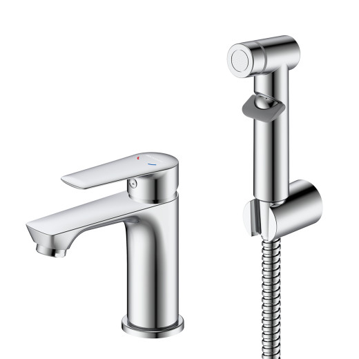 Смеситель DECOROOM DR27 для умывальника и биде монолитный (DR27015)