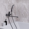 Смеситель для ванны и раковины 35k MIXLINE МЛ15-02 (ML15-02GR) ГРАФИТ (556669)