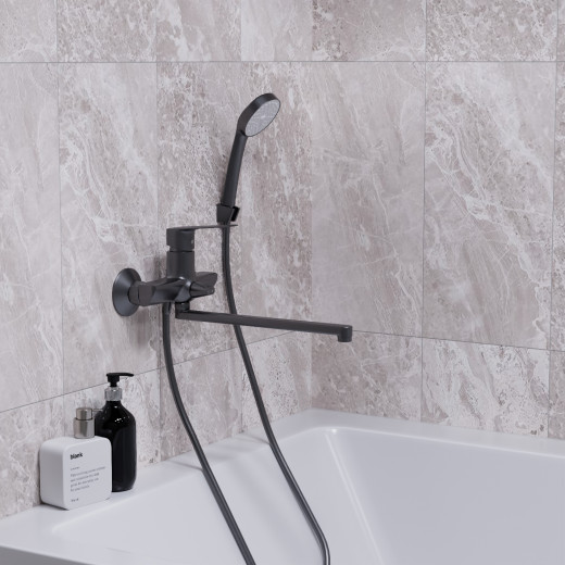 Смеситель для ванны и раковины 35k MIXLINE МЛ15-02 (ML15-02GR) ГРАФИТ (556669)
