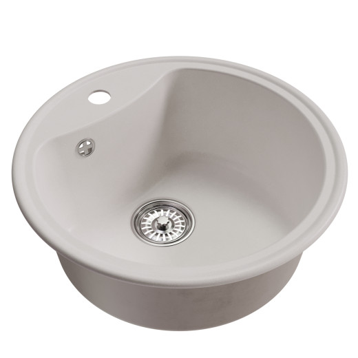 Мойкa MIXLINE ML-GM09 круглая  ультра-белая  (341) 510 мм (глуб. чаши 190) NEW (551802)