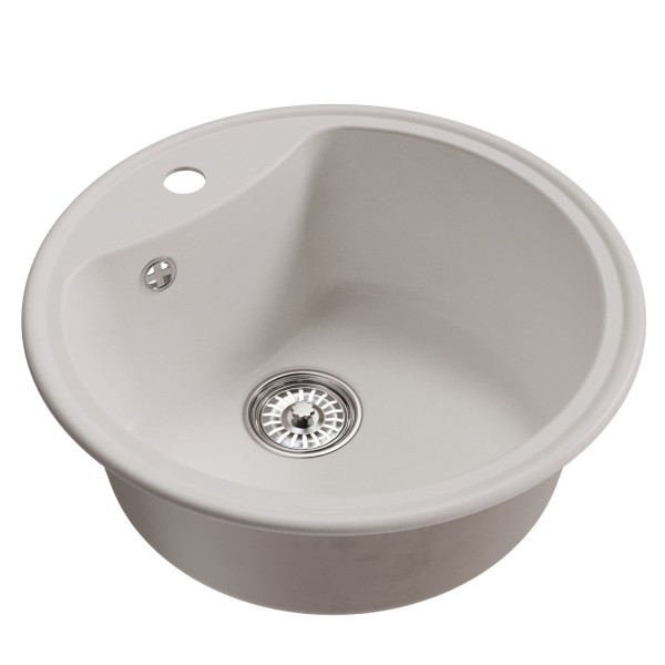 Мойкa MIXLINE ML-GM09 круглая ультра-белая (341) 510 мм (глуб. чаши 190) NEW (551802)