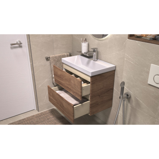 Тумба навесная Velvex Mondi 600-0-2 акация темная под раковину 4627173210874 (Madera Classica Slim) (359 акация темная)