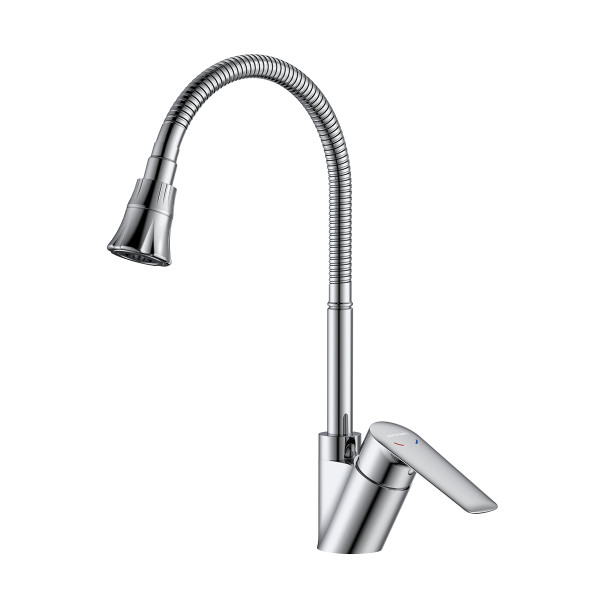 Смеситель DECOROOM DR27 для кухни с гибким поворотным изливом (DR27024)