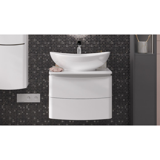 Тумба Velvex Luna 600-0-2 со столешницей навесная белый под раковину 7027A (tp.LUN.60.2Y)
