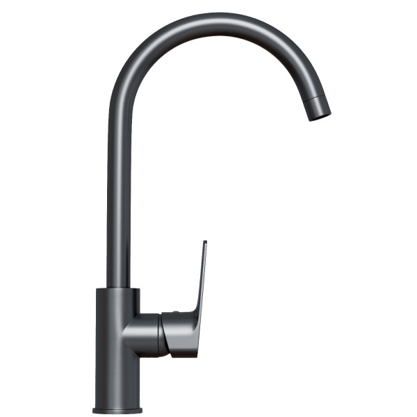 Смеситель для кухни 35k MIXLINE МЛ15-031(ML15-031GR)выс.излив б/отв бок п/гайку (без подводки)ГРАФИТ (556665)