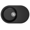 Мойка MIXLINE ML-GM16 овальная с крылом ультра-черная (344) 730*460*180мм NEW (551934)