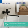 Смеситель для ванны Milardo Поли (Poli) с длинным изливом, черный матовый (POLBL00M10)
