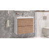 Тумба подвесная Velvex Gesso 70.2Y белый/дуб сонома под раковину 9696-70 (tp.GES.9696.70.2Y белый матовый/дуб сонома)