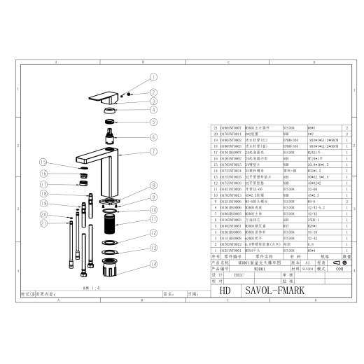 Смеситель для раковины Fmark (FS8701A)