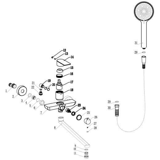 Смеситель для ванны Fmark (FS8824Q)