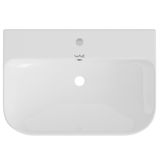Умывальник-моноблок WAVE ЭЛИТ2/ELITE2 650*450*835 ш*г*в, с хром переливом, белый, прямоуг (557858)