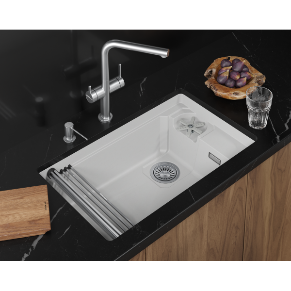 Кухонная мойка GRANULA KITCHEN SPACE RINZER кварц (7309RU, АРКТИК)