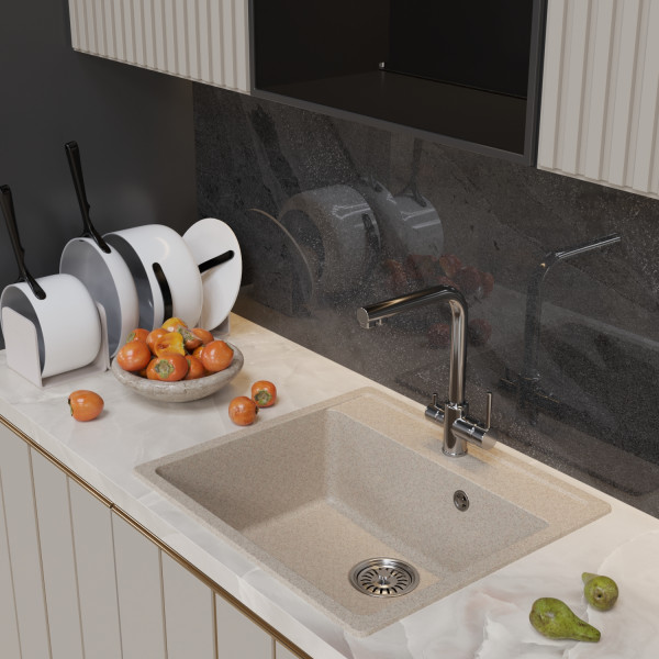Мойка MIXLINE ML-GM15 бежевая (328) 560*500*180мм NEW (551917)