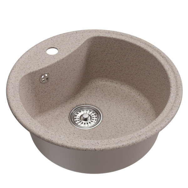 Мойкa MIXLINE ML-GM09 круглая песочная (302) 510 мм (глуб. чаши 190) NEW (551793)